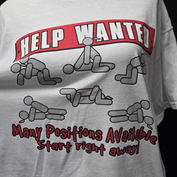 Vintage 1990s (1998) Y2K funny XXX Help Wanted graphic t-shirt - Picture 2 of 9